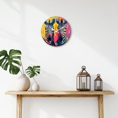 Horloge Murale Moderne  Zèbres Pop Art Coloré