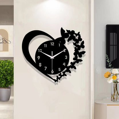 Horloge Coeur  Design Acrylique Silencieuse Sans Cadre