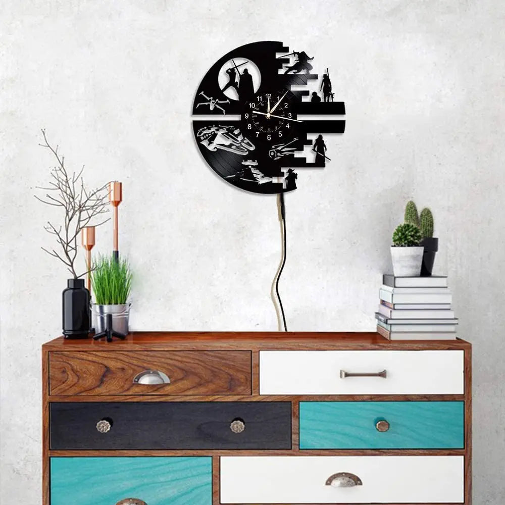 Horloge Murale LED Design  Science-Fiction Vinyle 7 Couleurs