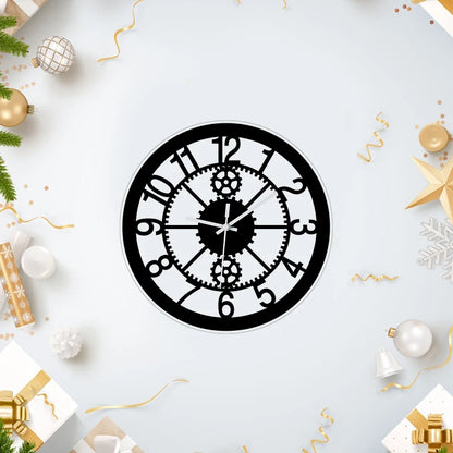 Horloge Murale DigitaleDesign Engrenage Rond Silencieux