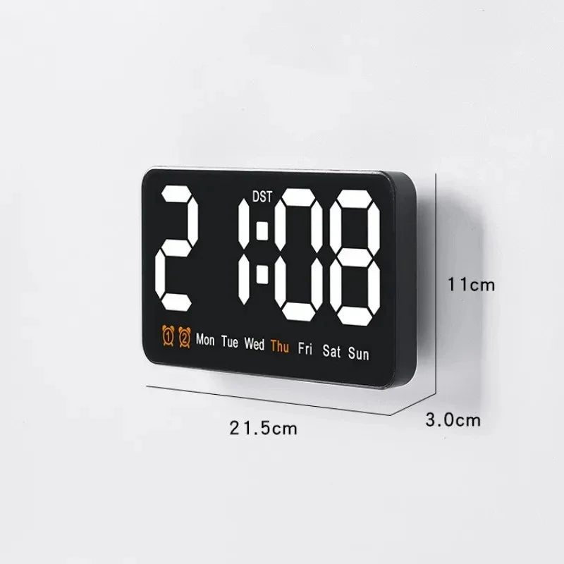 Horloge Murale Digitale  LED Grande Taille avec Double Alarme
