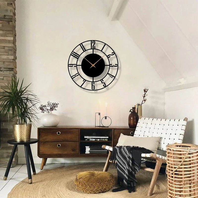 Horloge Murale Design Arabesque Minimaliste Métal 30 cm 
