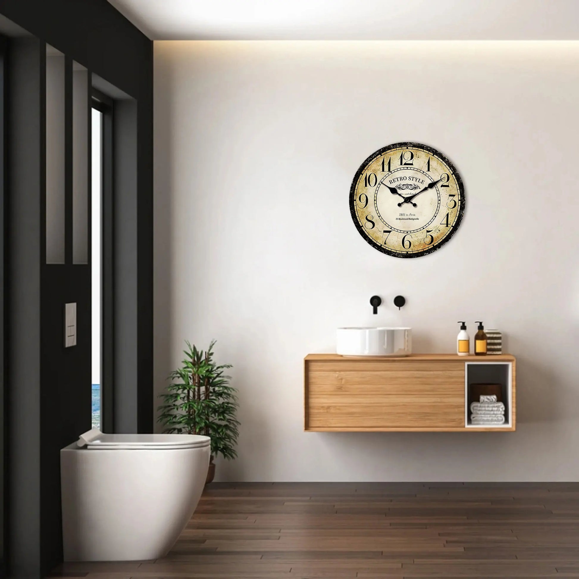 Horloge Murale Vintage  Design Horloger Parisien Rétro