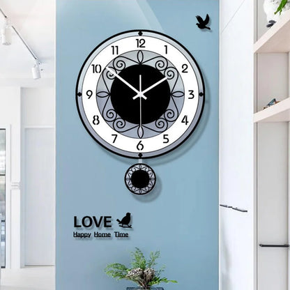 Horloge Murale Silencieuse  Noire et Blanche Minimaliste