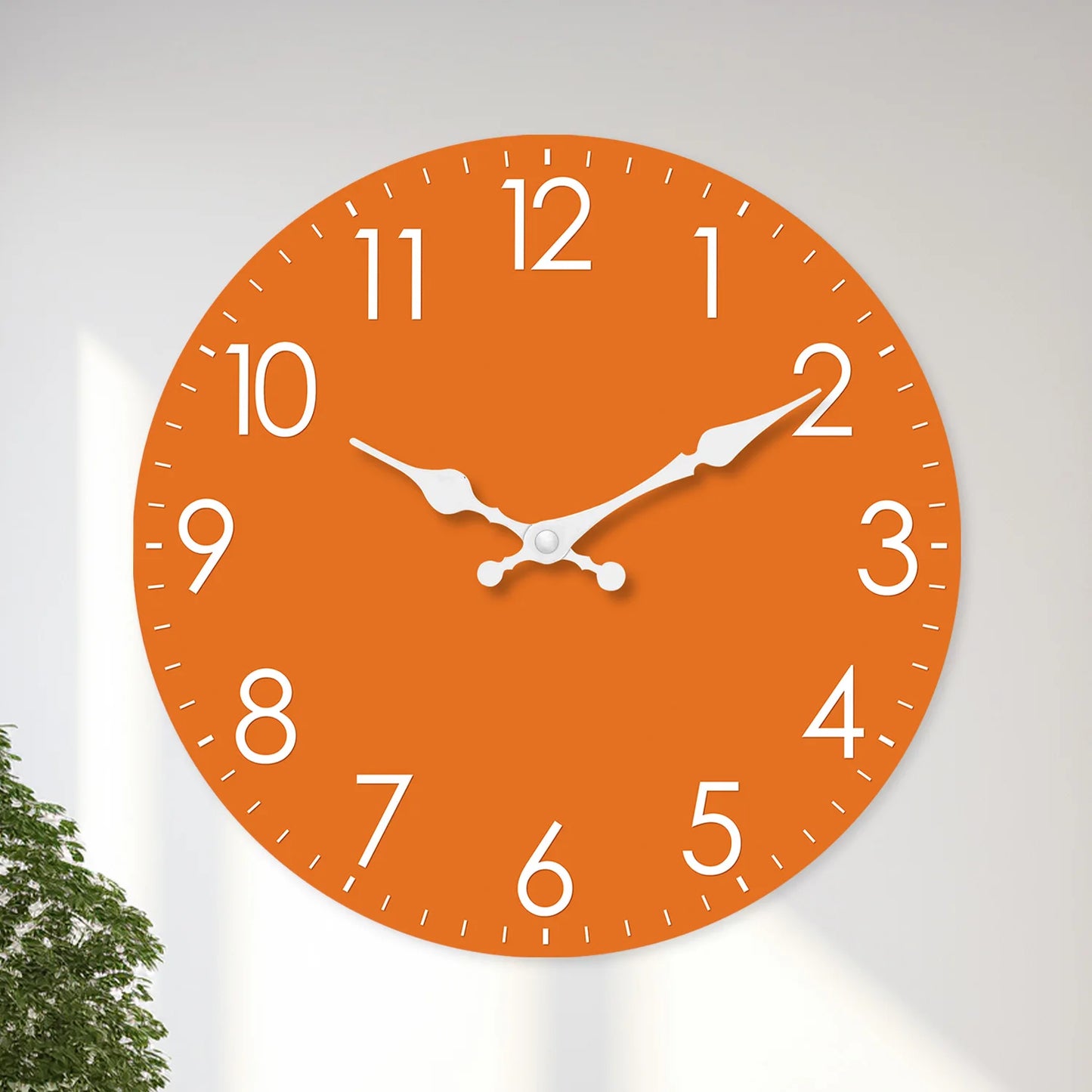 Horloge Murale Bois  Orange Classique