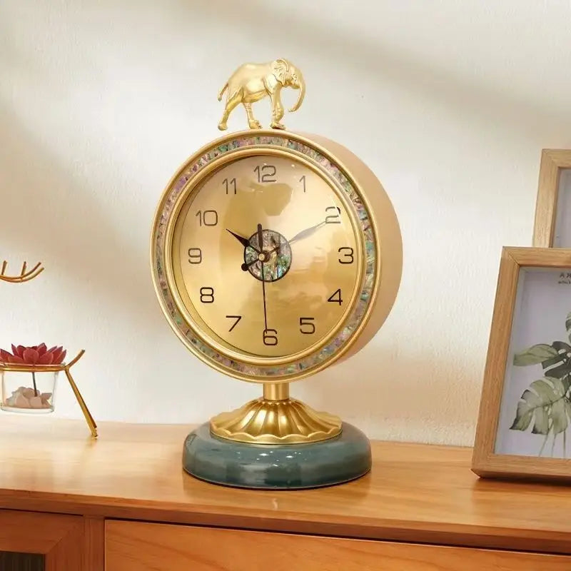 Horloge de Bureau  Style Vintage Métal Doré
