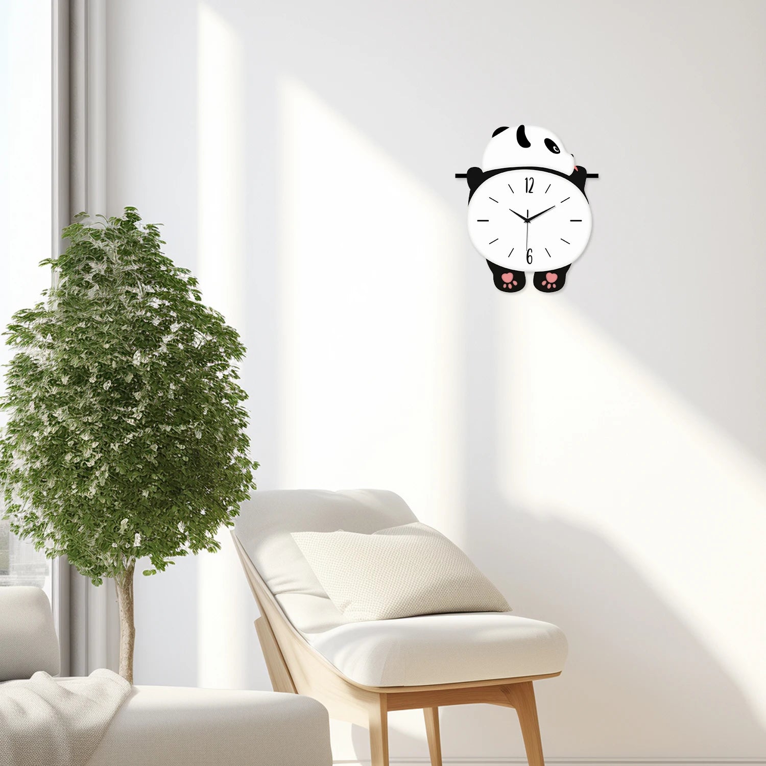 Horloge Pendule Murale Moderne  Panda Rigolo