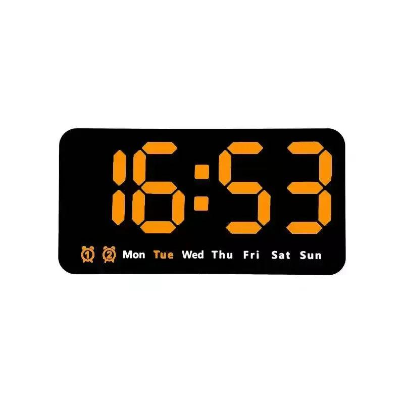 Horloge Murale Digitale  LED Grande Taille avec Double Alarme