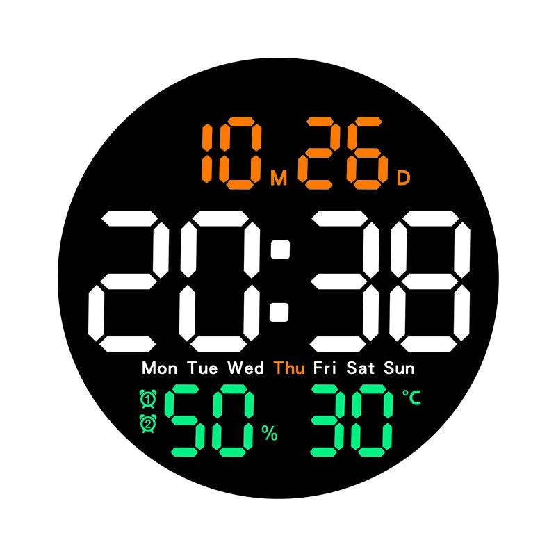 Horloge Murale DigitaleLED 10  Avec Température et Humidité