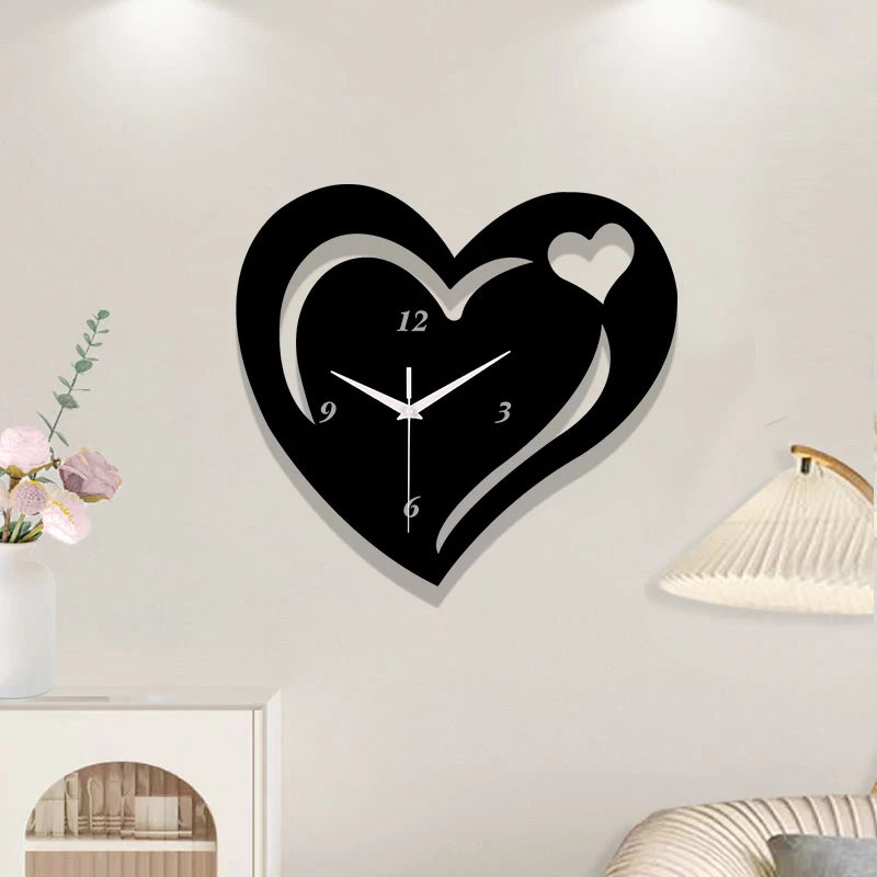 Horloge Cœur Noir