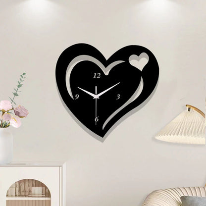 Horloge Cœur Noir