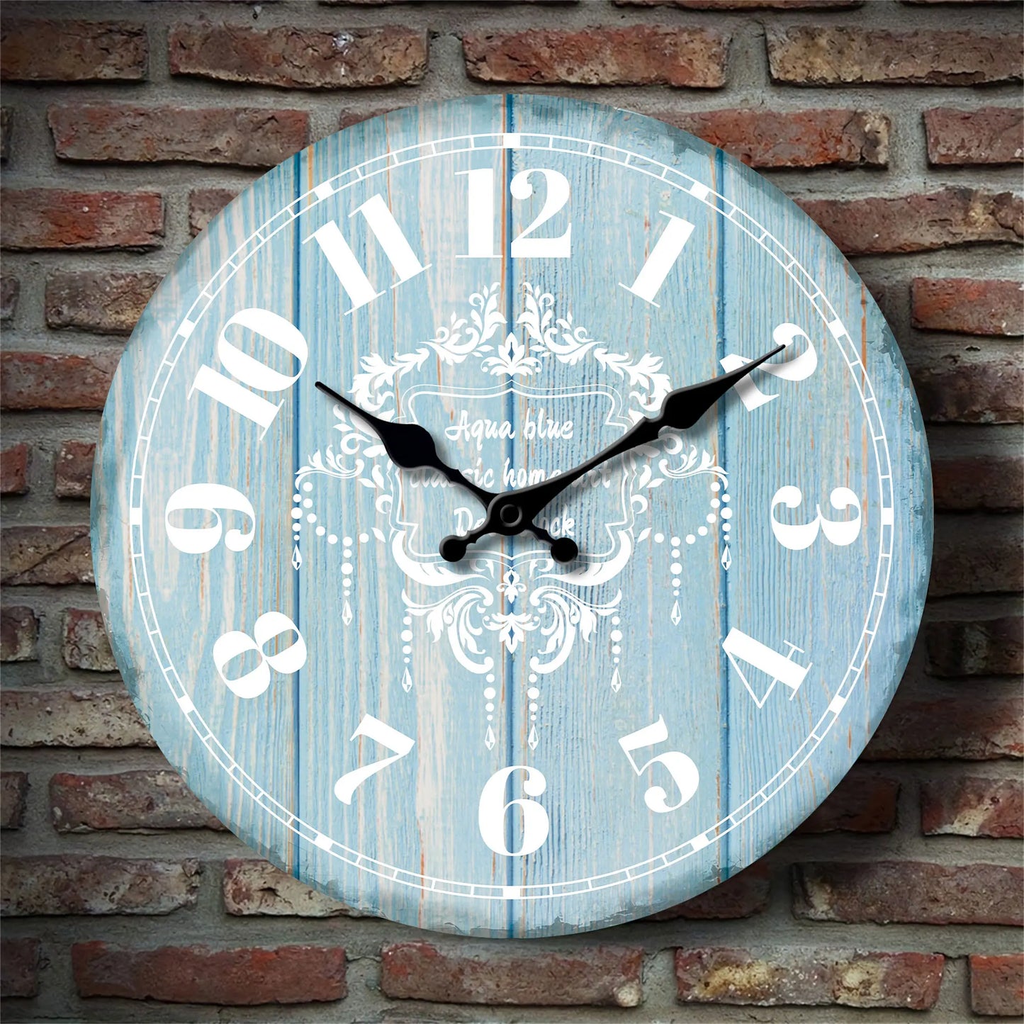 Horloge Murale Vintage Marine – Bois Rétro Bleu