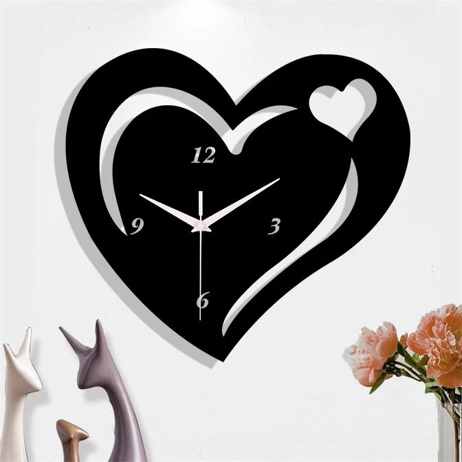Horloge Cœur Noir
