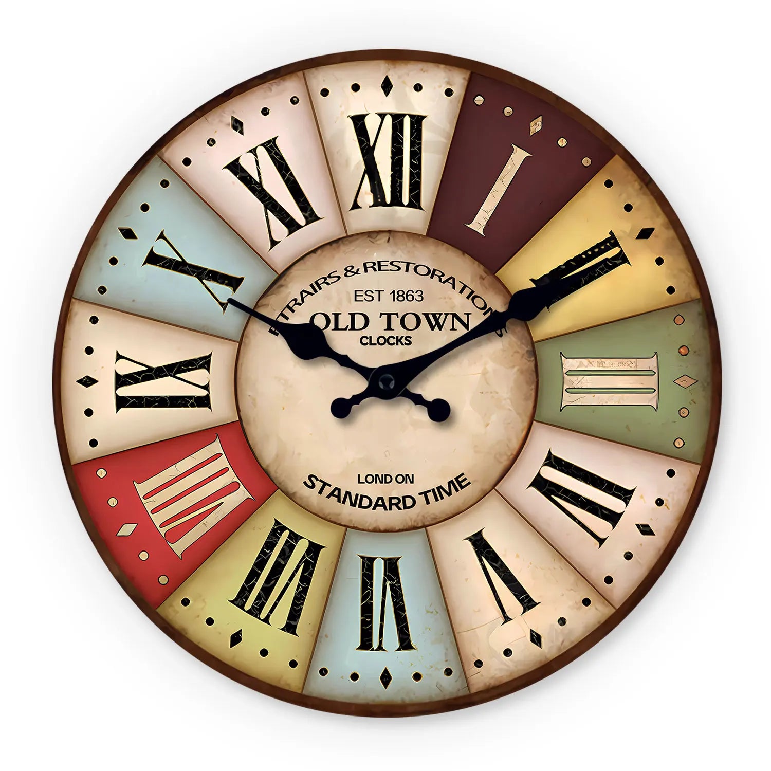 Horloge Chiffre Romain  Style Rétro Coloré