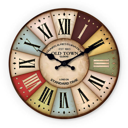 Horloge Chiffre Romain  Style Rétro Coloré