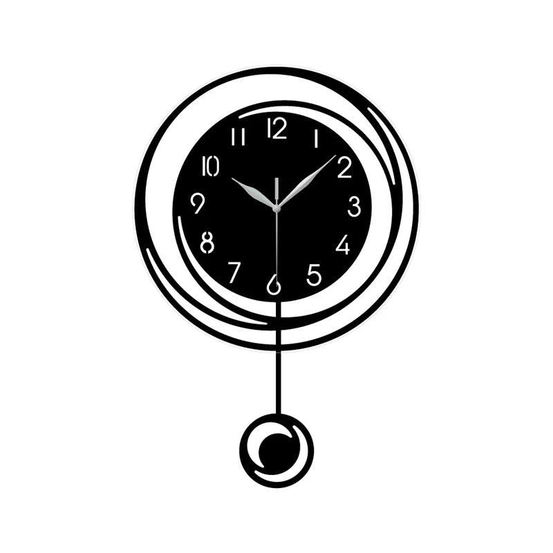 Horloge Murale SilencieuseDesign Rond avec Chiffres Arabes