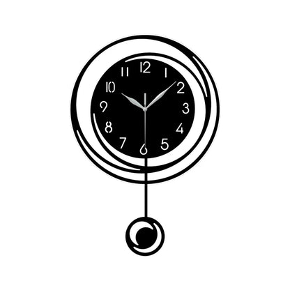 Horloge Murale SilencieuseDesign Rond avec Chiffres Arabes