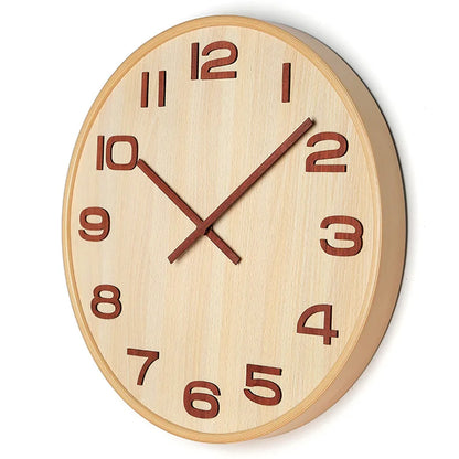 Horloge Murale Moderne  Style Bois Massif