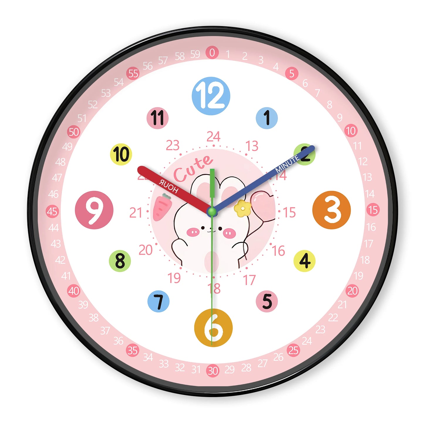 Horloge Enfant  Lapin Rose