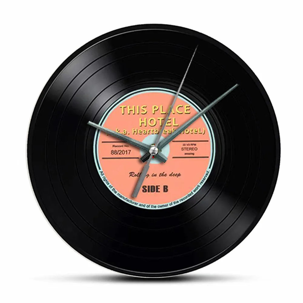 Horloge Murale Rétro  Vinyle Noir