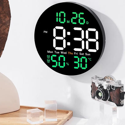 Horloge Murale DigitaleLED 10  Avec Température et Humidité