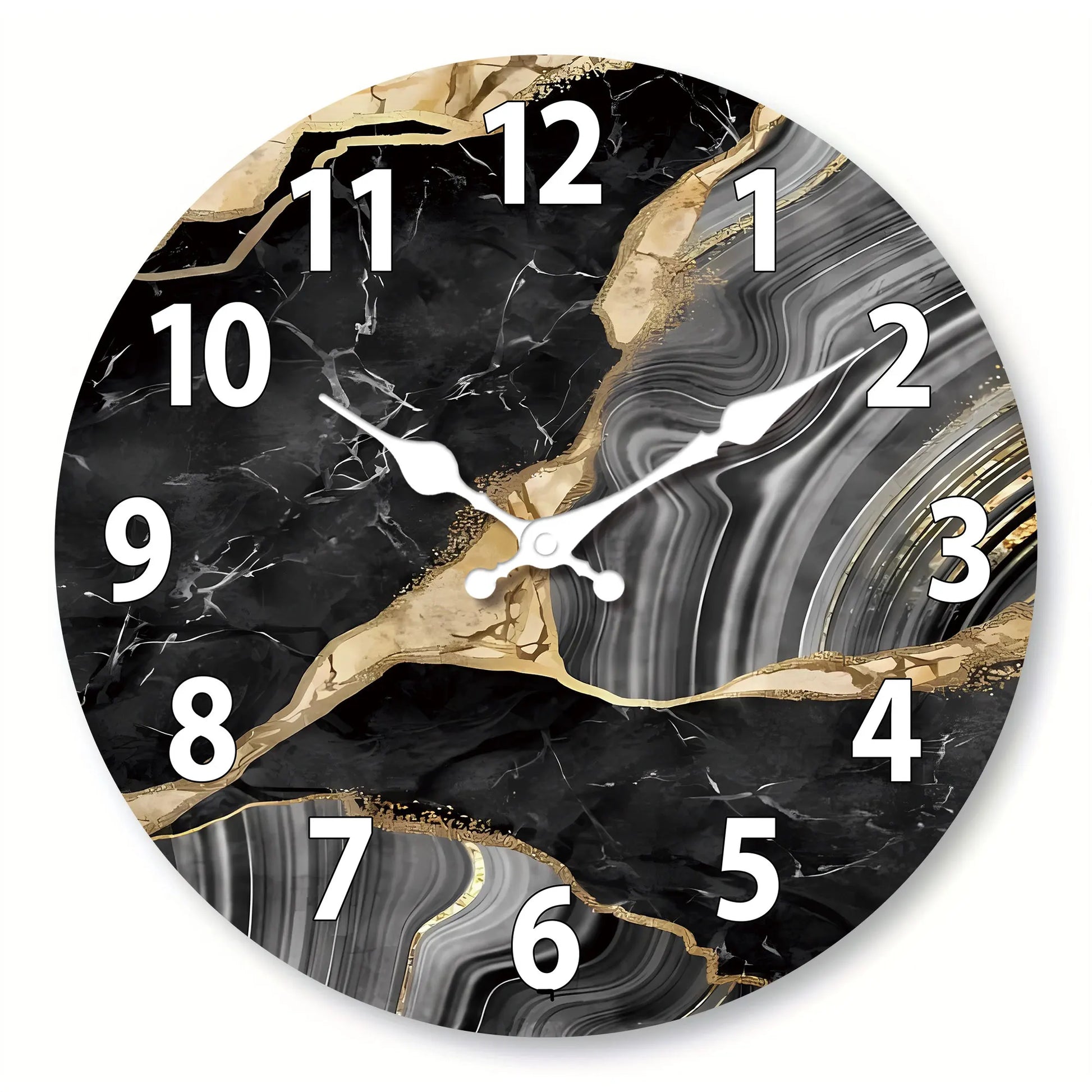 Horloge Murale Effet Marbre - Design Moderne