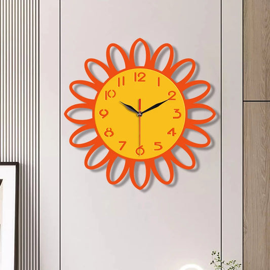 Horloge Murale Silencieuse  Style Campagne Créatif avec Tournesol