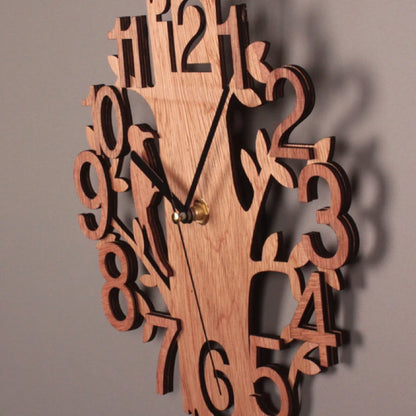 Horloge Murale Design  Bois Double Oiseau Stéréo Créative