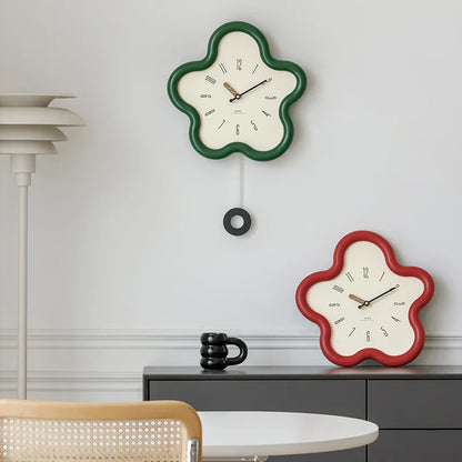 Horloge Pendule Murale Moderne  Forme de Fleur