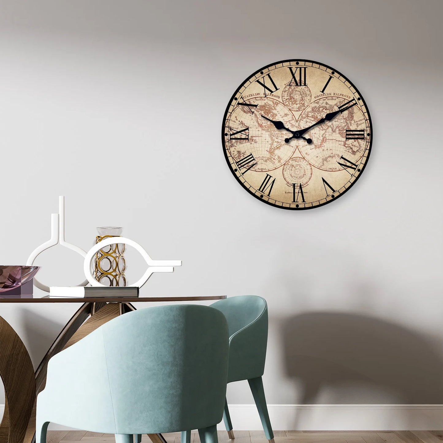 Horloge Murale Vintage  Boussole Navire Côte Nautique