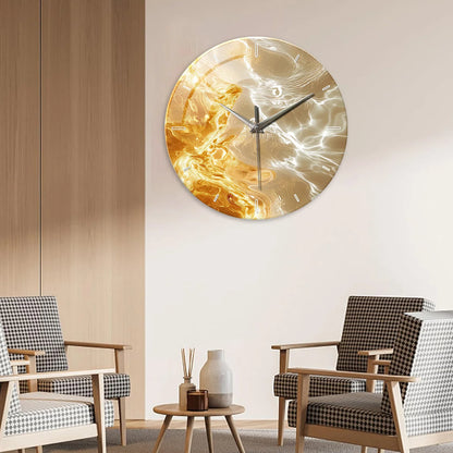 Horloge Murale Design  Art Abstrait Verre Trempé