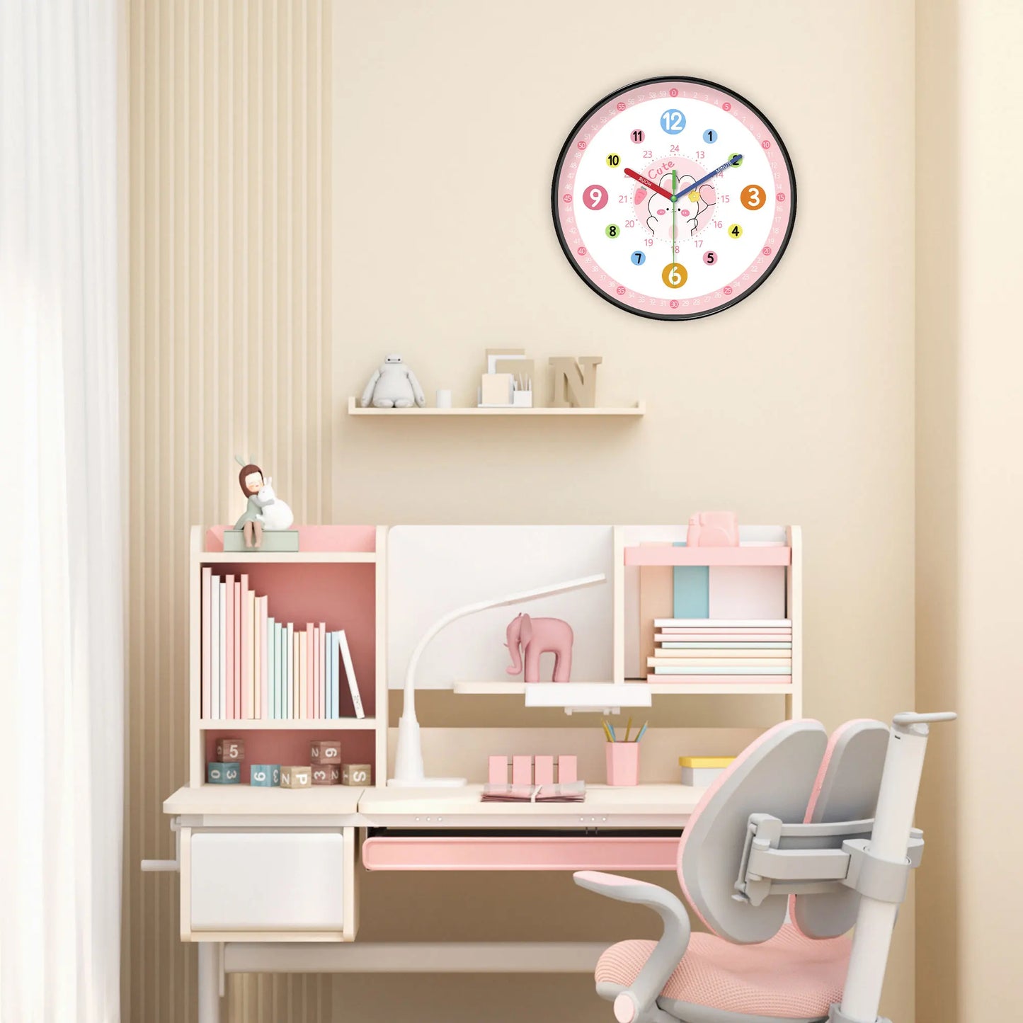 Horloge Enfant  Lapin Rose