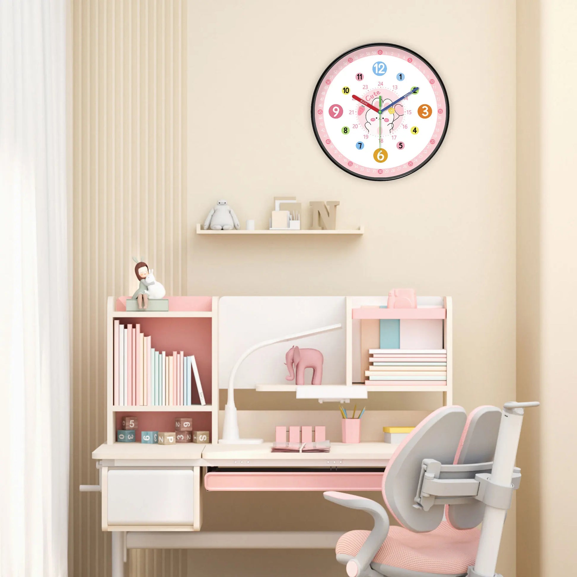 Horloge Enfant  Lapin Rose