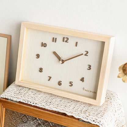 Horloge Murale Bois  Rectangulaire Style Japonais