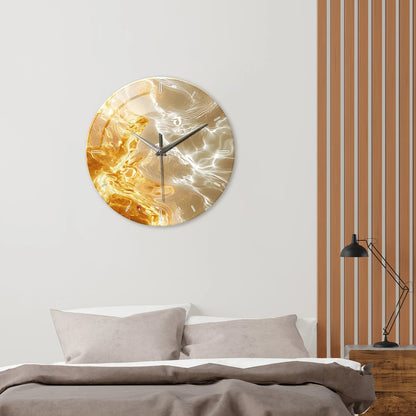Horloge Murale Design  Art Abstrait Verre Trempé