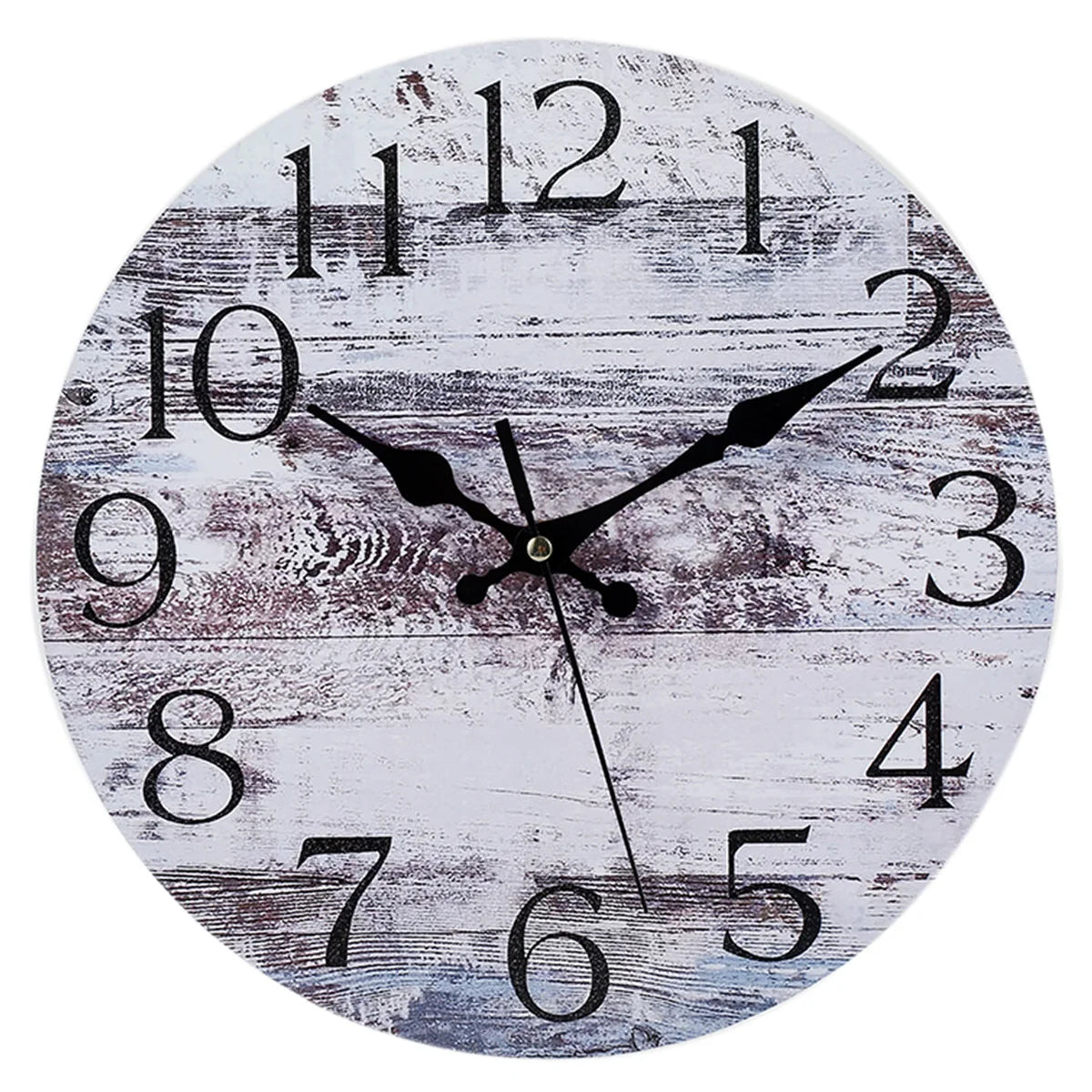 Horloge Murale SilencieuseBois Ronde 25cm Style Rétro