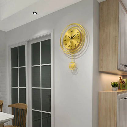 Horloge Murale SilencieuseDesign Rond avec Chiffres Arabes