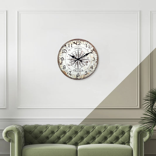 Horloge Murale Vintage  Boussole Américaine