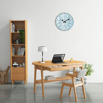 Horloge Murale Vintage Marine – Bois Rétro Bleu