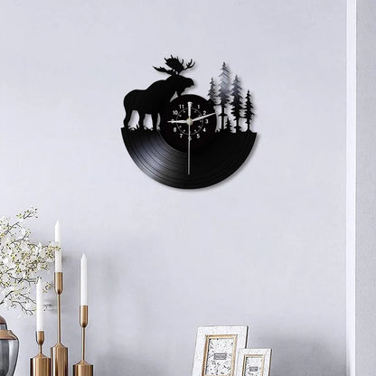 Horloge Murale Vintage  Style Animal Noir Créatif 30 cm