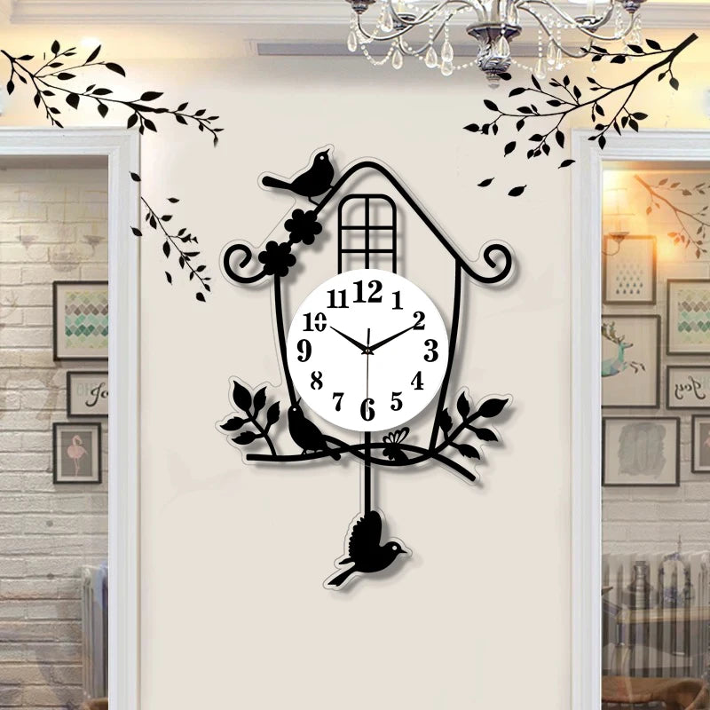Horloge Oiseaux  Pendulaire Silencieuse