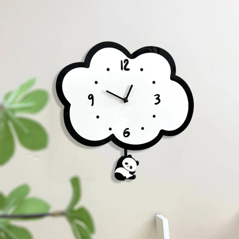 Horloge Murale Originale  Panda Créatif à Balancier Cartoon