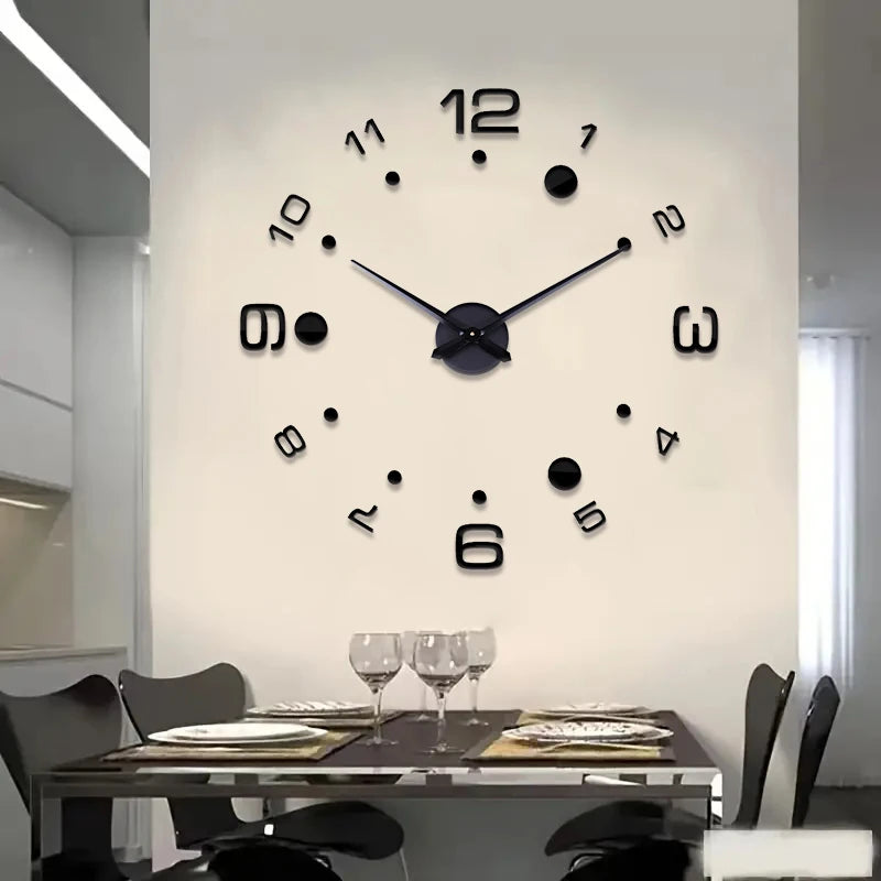 Horloge Murale Silencieuse  Acrylique Effet Miroir Art Design
