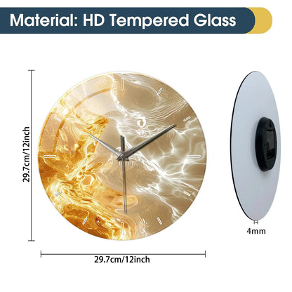 Horloge Murale Design  Art Abstrait Verre Trempé