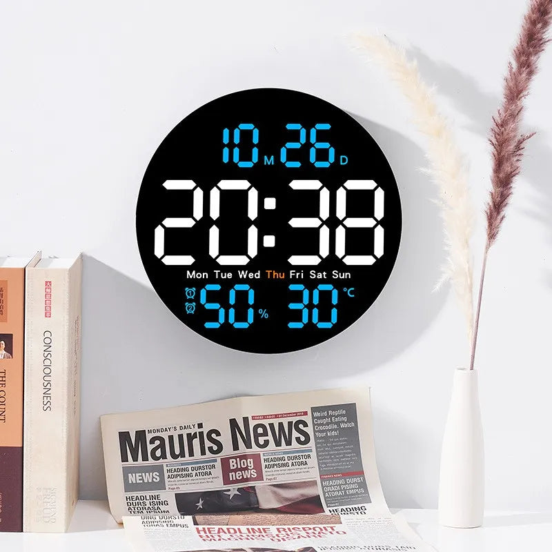 Horloge Murale DigitaleLED 10  Avec Température et Humidité