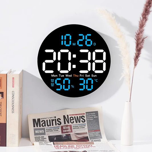 Horloge Murale DigitaleLED 10  Avec Température et Humidité