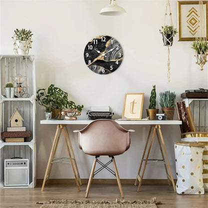 Horloge Murale Effet Marbre - Design Moderne