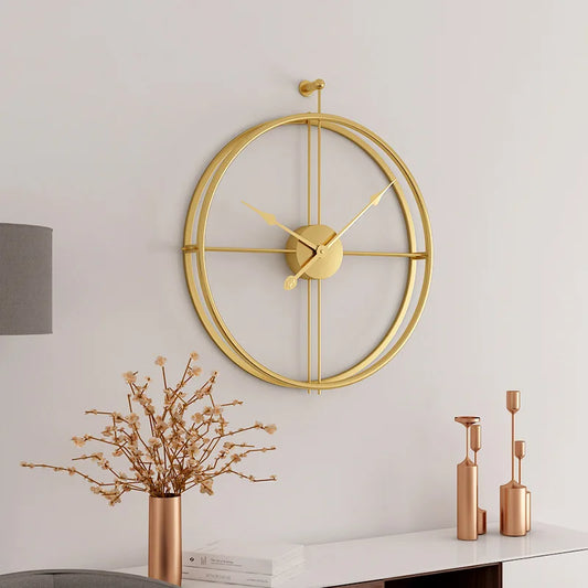 Horloge Murale Design  Cercle Doré