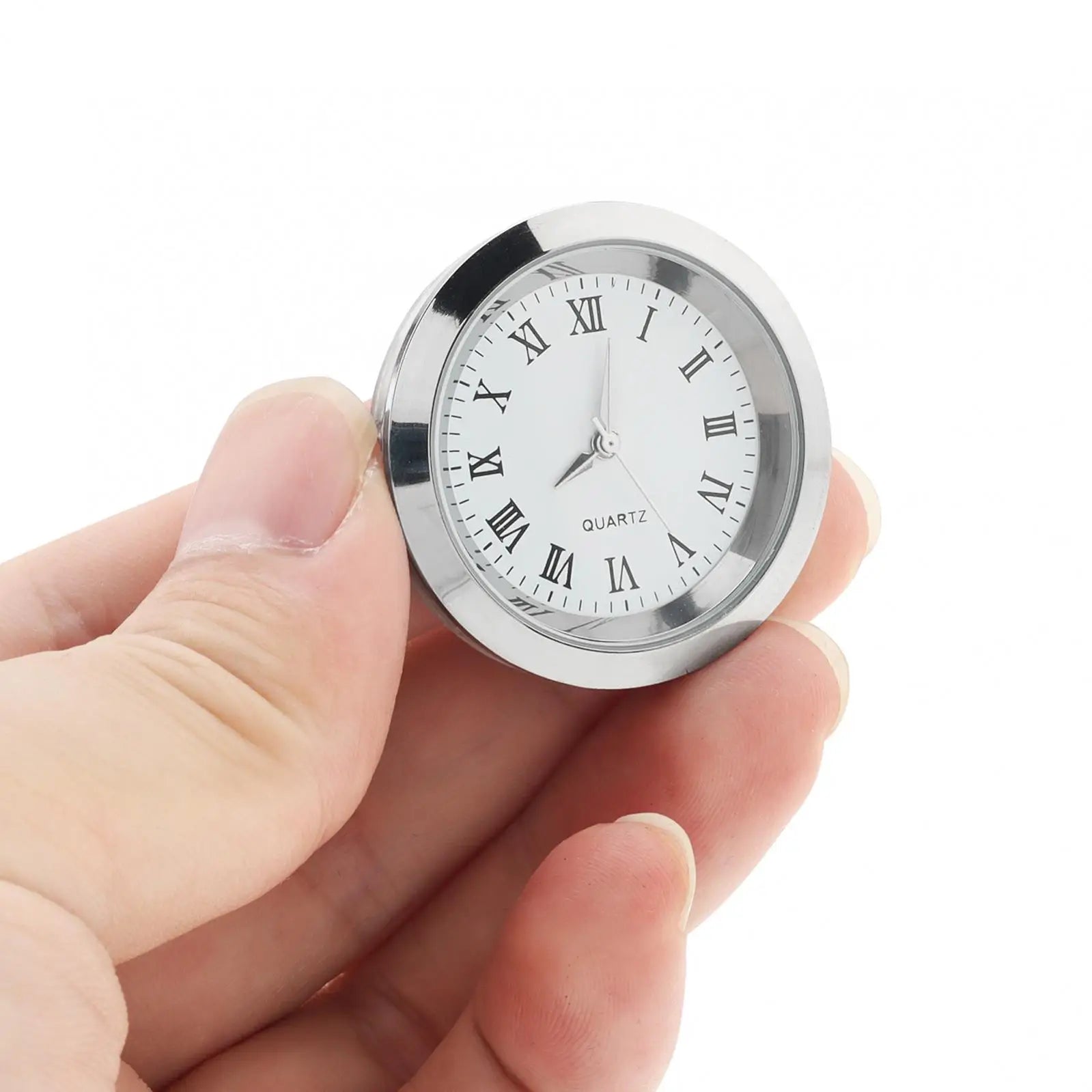 Horloge À Chiffres RomainsMouvement Quartz Argenté 37 mm