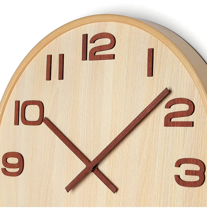 Horloge Murale Moderne  Style Bois Massif
